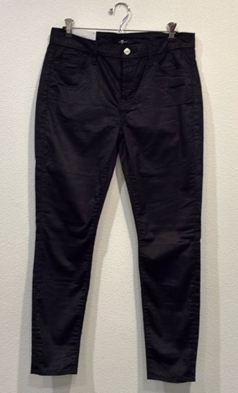 7 For All Mankind Women’s Size 32 The Ankle Skinny Black Velvet Jeans